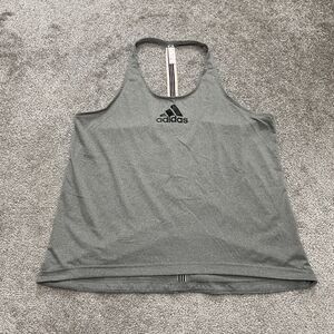 Adidas Active Tank Top Womens Large Gray Halter Racerback Athletic Gym Yoga Run